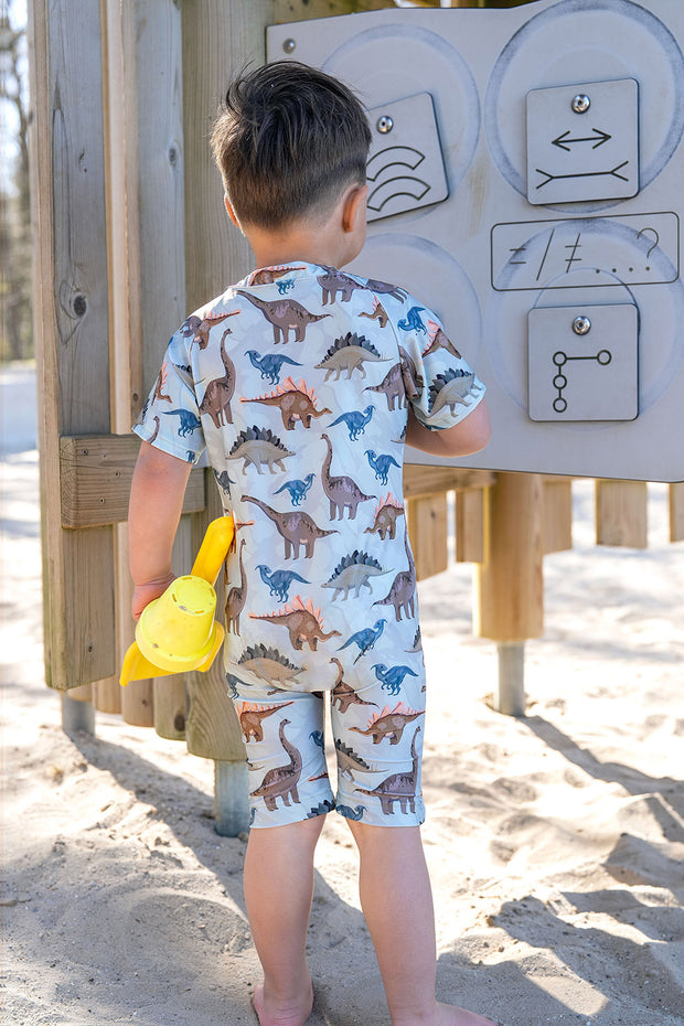 Swimwear Jersey UPF50 Recycled fabric Dinosaurs Mint