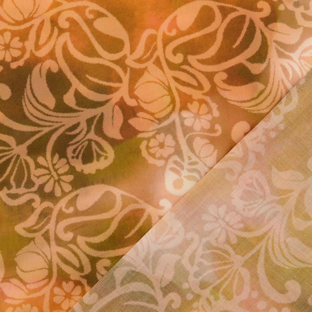 Voile fabric Orange digital printed 