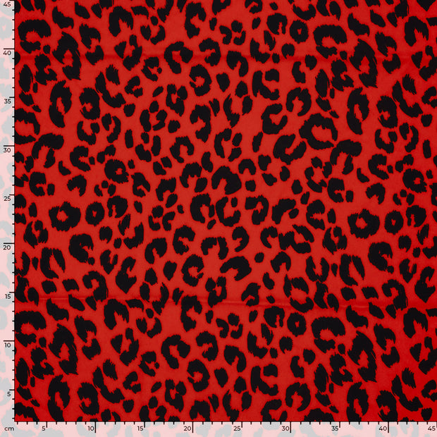 Keper Stretch stof Luipaarden Rood