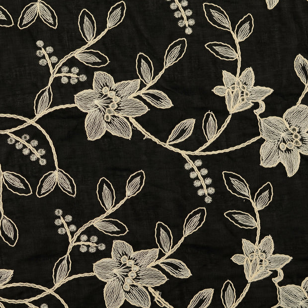 Spitze fabrik Blumen Schwarz