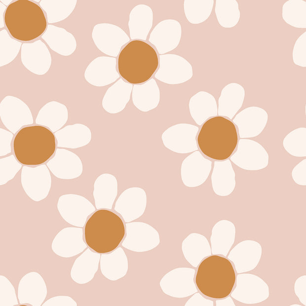 Rib Jersey fabric Flowers Light Pink