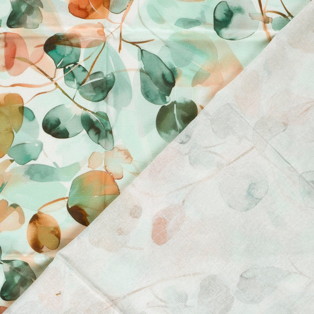  fabric Leaves digital printed 