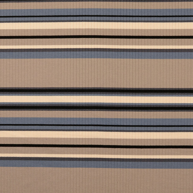 Heavy Knit tissu rayures Gris