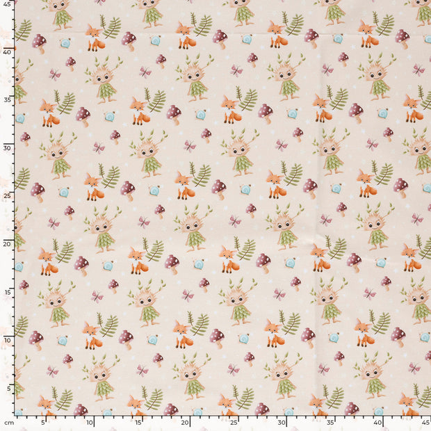 French Terry geraut fabrik Wald Beige