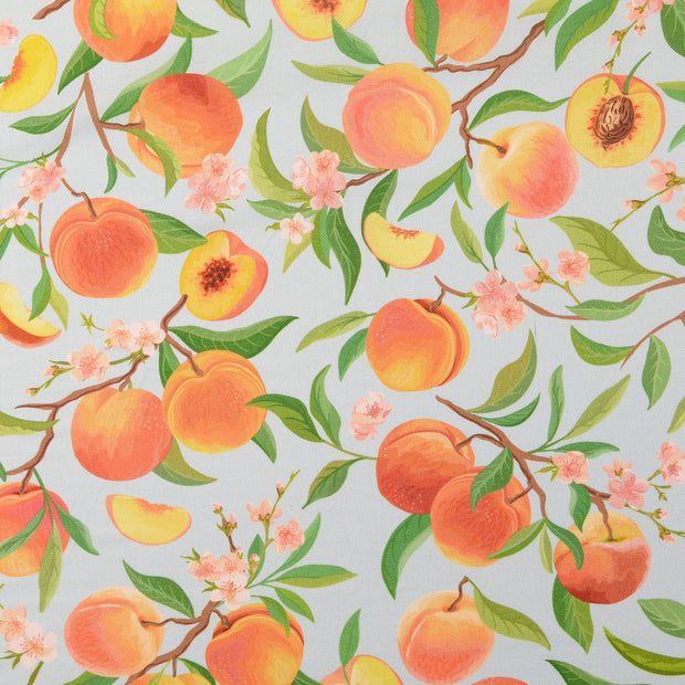 Cretonne fabric Fruits Light Blue