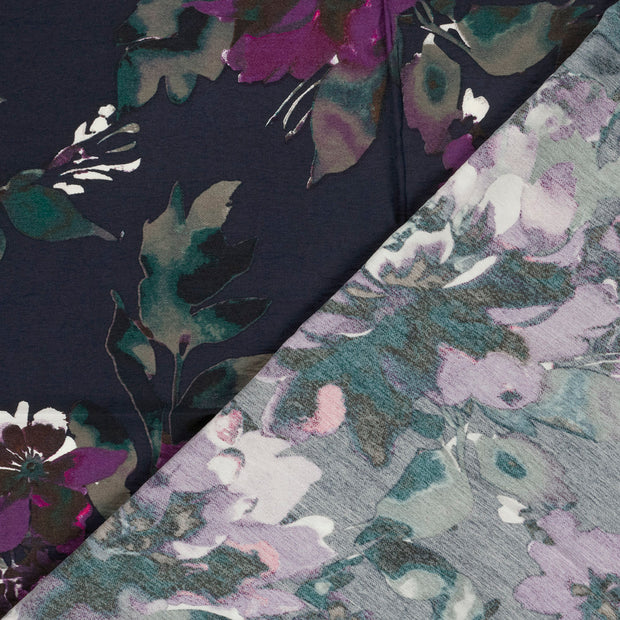 Viscose Nylon Crepe tela Flores estampado 