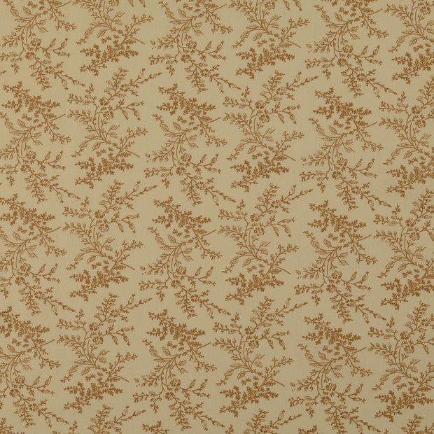 Popeline de Coton tissu fleurs Beige
