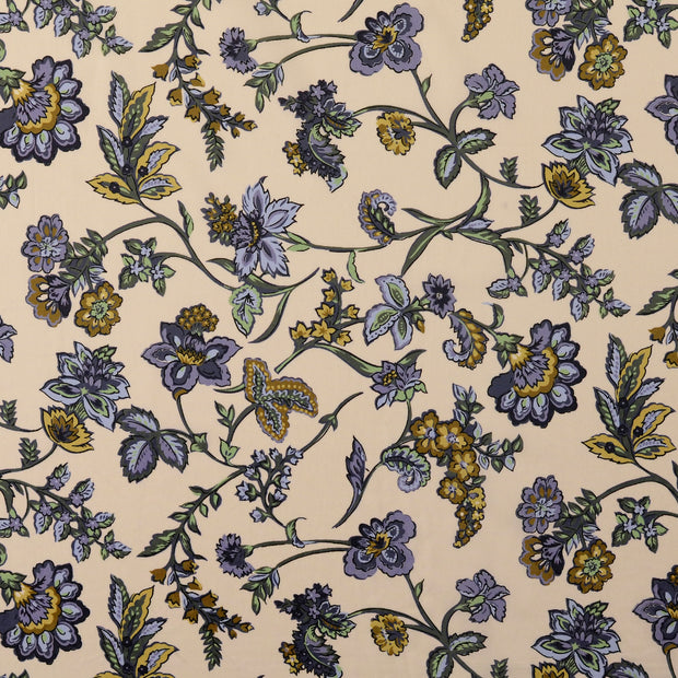 Katoen Poplin stof Paisley Lichtblauw