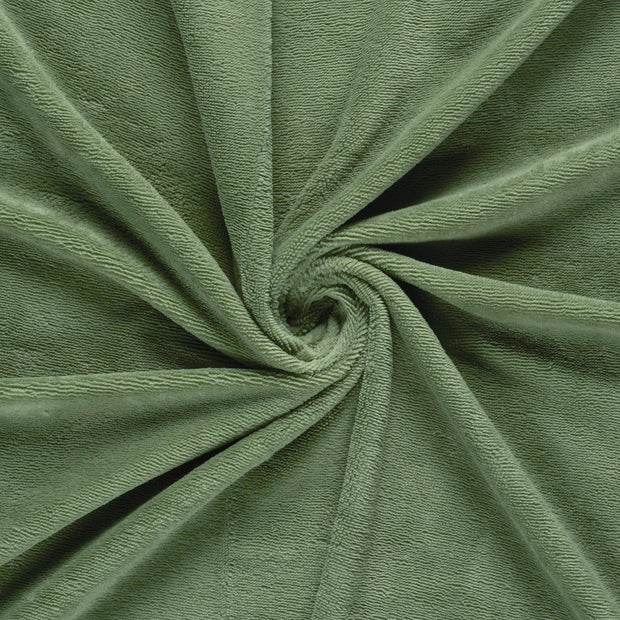 Bamboe Fleece stof Olijf Groen 