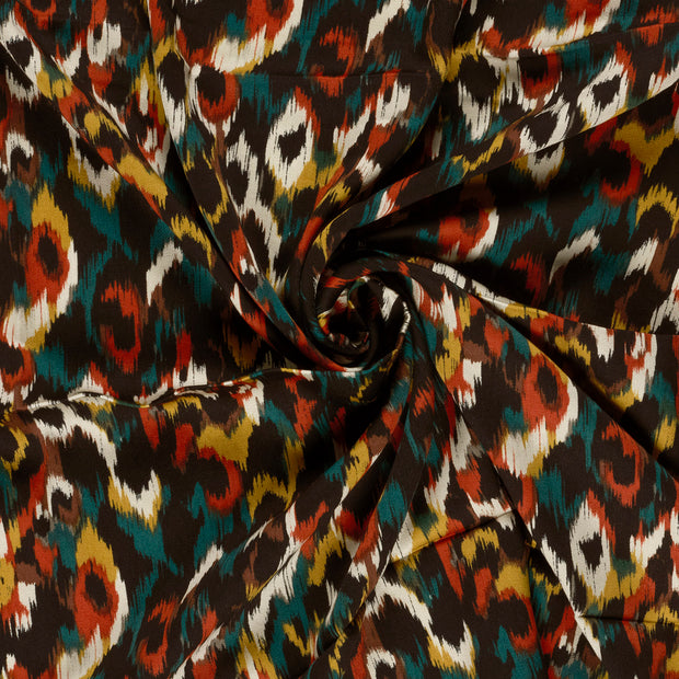 Viscose Satin fabric Petrol printed 