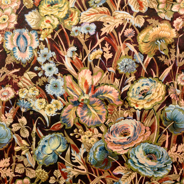 Velvet fabric Flowers Multicolor