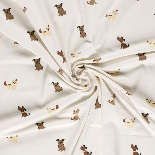 Jersey fabric Off White printed 