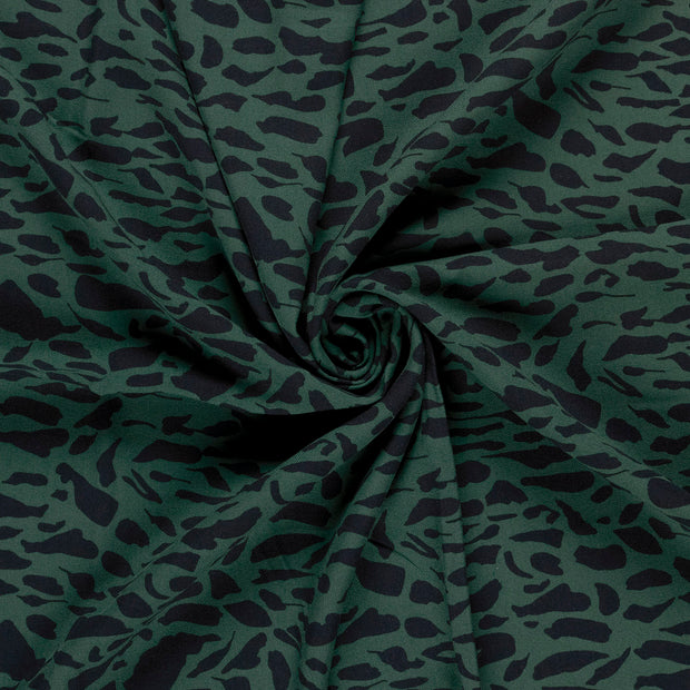 Viscose Twill fabrik Petrol bedruckt 