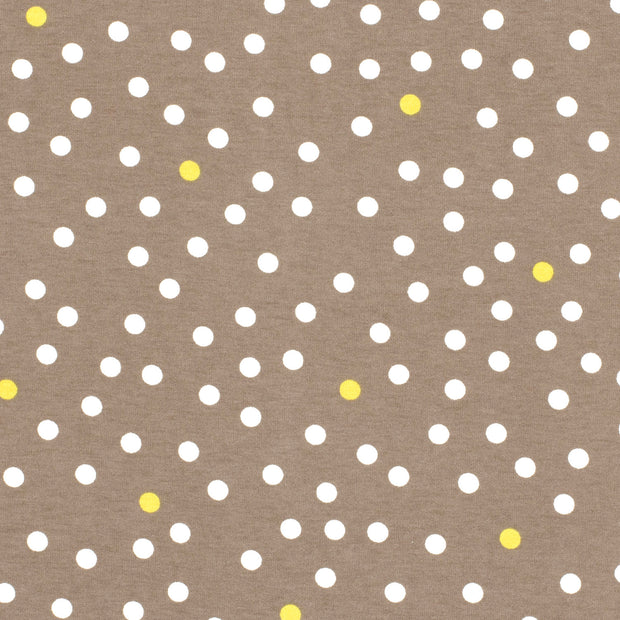 Viscose Jersey fabric Dots Taupe Grey