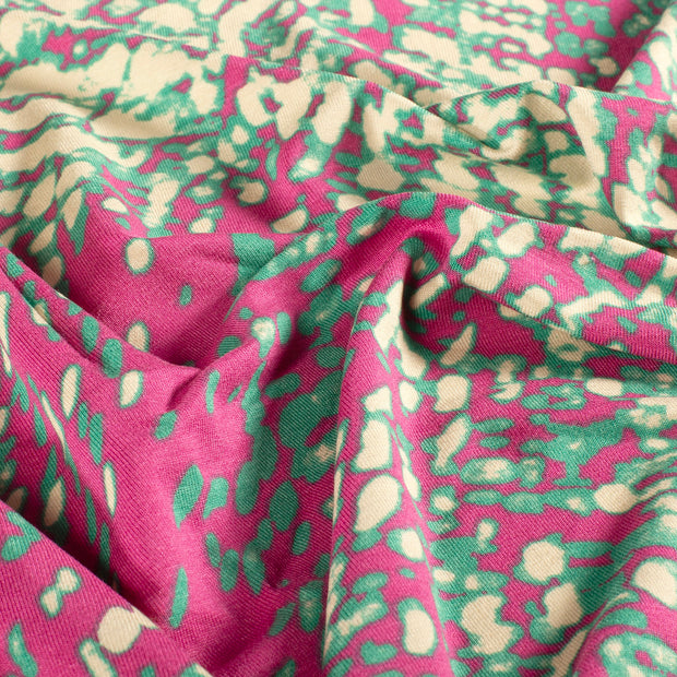 Viscose Vortex Jerséis tela Abstracto Rosa