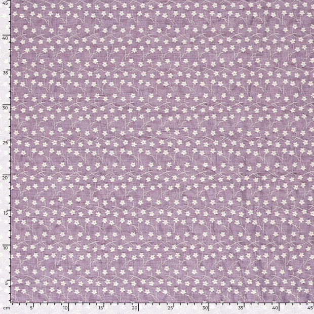 Kant stof Bloemen Mauve