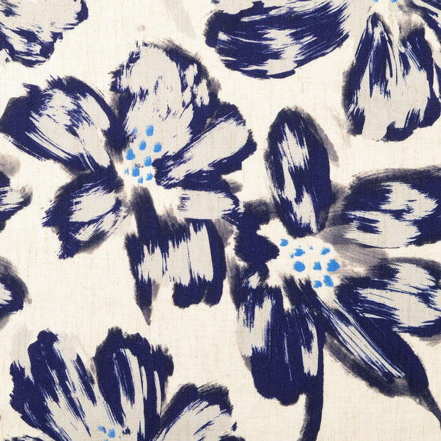 Leinen fabrik Blumen Hellblau