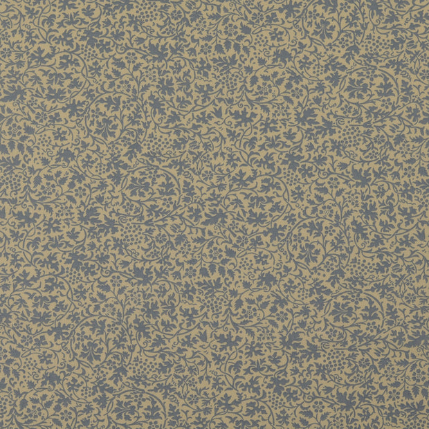 Cotton Poplin fabric Leaves Baby Blue
