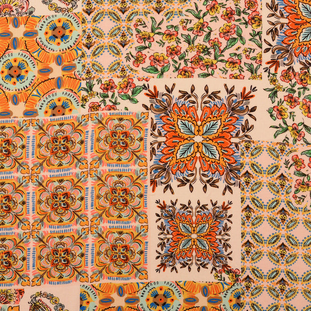 Sergé de Viscose tissu Patchwork Saumon