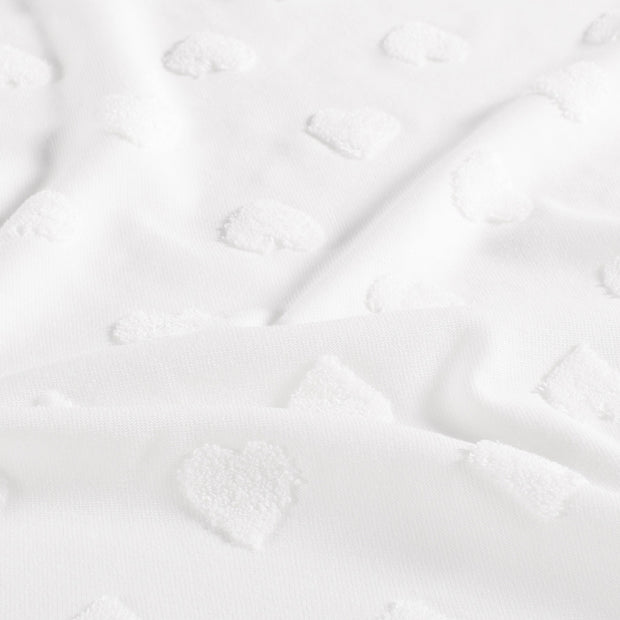 Knitted tela Corazones Blanco roto