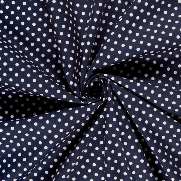 Algodón Popelina tela Azul marino estampado 