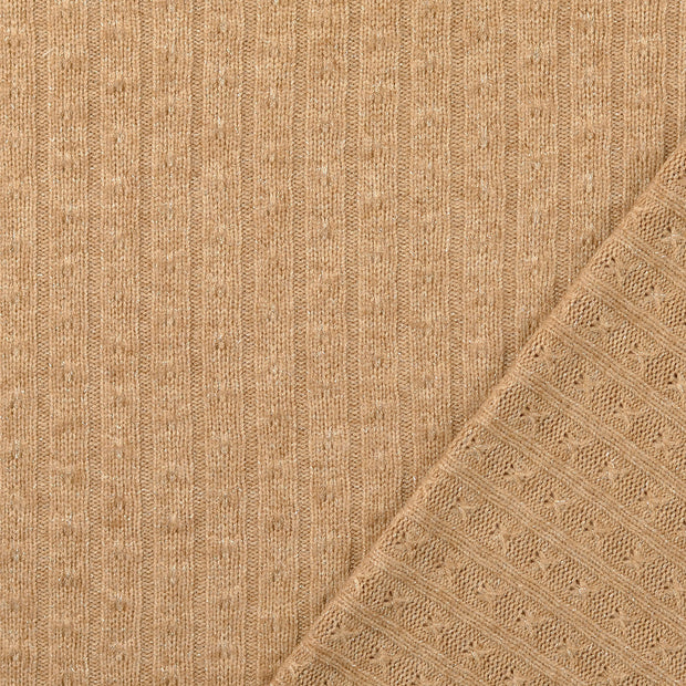 Heavy Knit tissu Beige Lurex 