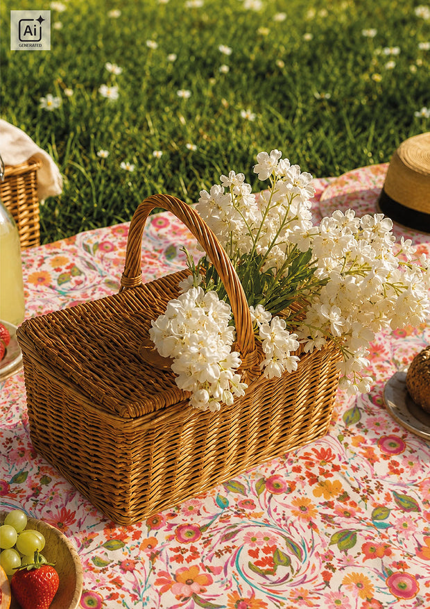 Panama stof Bloemen Beige