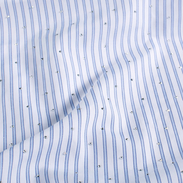 Woven Polyester tela Rayas Índigo
