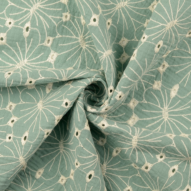 Double gaze tissu Menthe foncée 