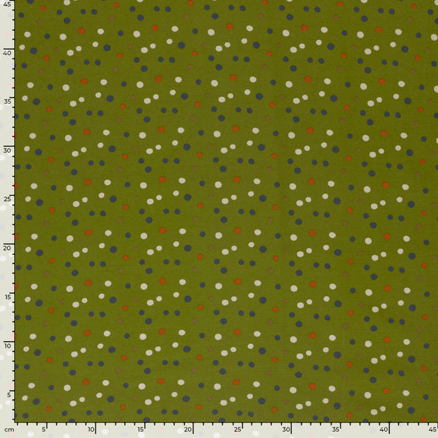 Jersey fabric Dots Green