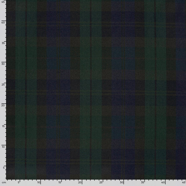 Gabardine fabric Checks Dark Green