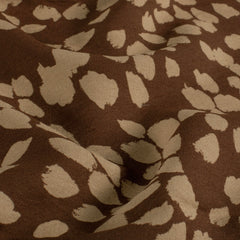 Viscose Nylon Crepe bedrukt Bloemen Bruin