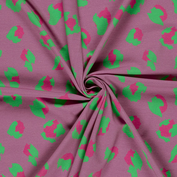 Jersey tissu Fuchsia imprimé numérique 