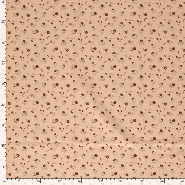 Jersey fabric Flowers Nude