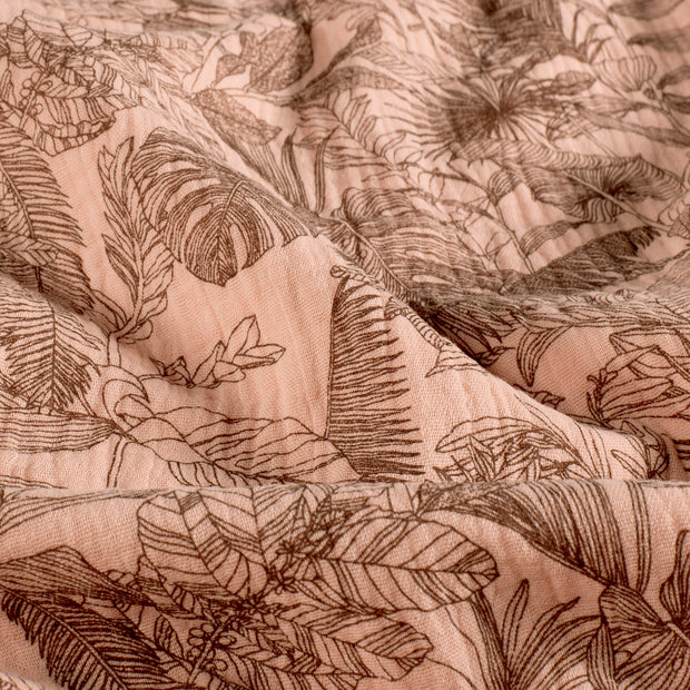 Double gaze tissu Jungle Rose
