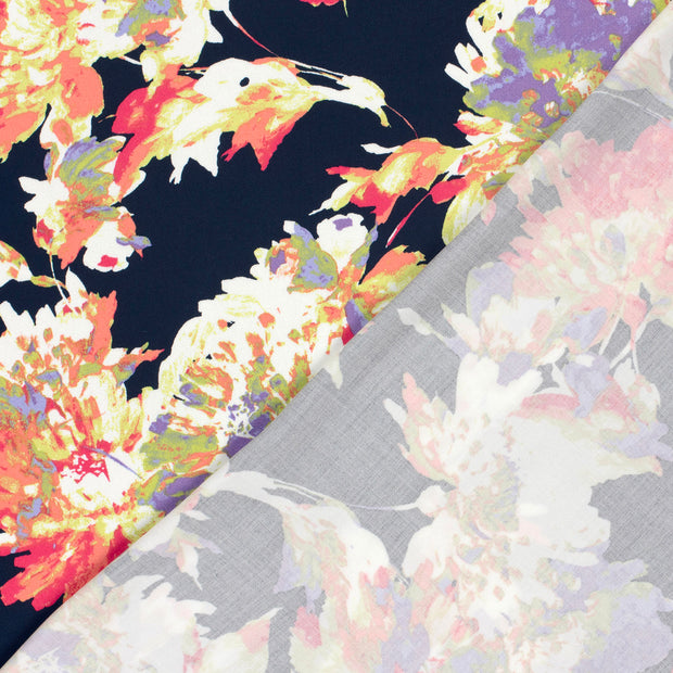 Viscose Satin fabric Flowers printed 
