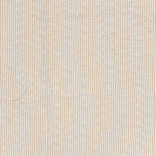 Popeline de Coton tissu Beige mat 