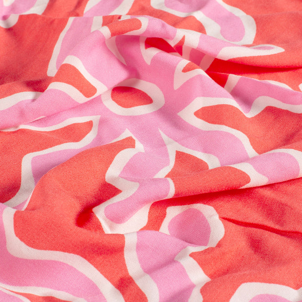 Bamboo Poplin fabric Suns Pink
