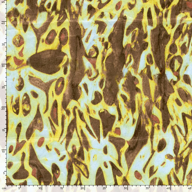 Satin Velvet tela Abstracto Amarillo mantequilla