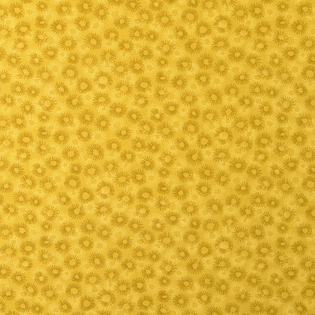 Cotton Poplin fabric Flowers Yellow