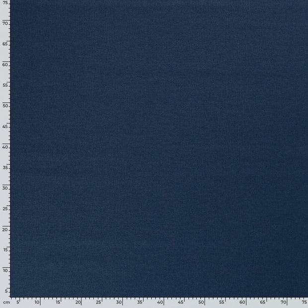 Viscose Lin Chaine et Trame tissu Unicolore Indigo