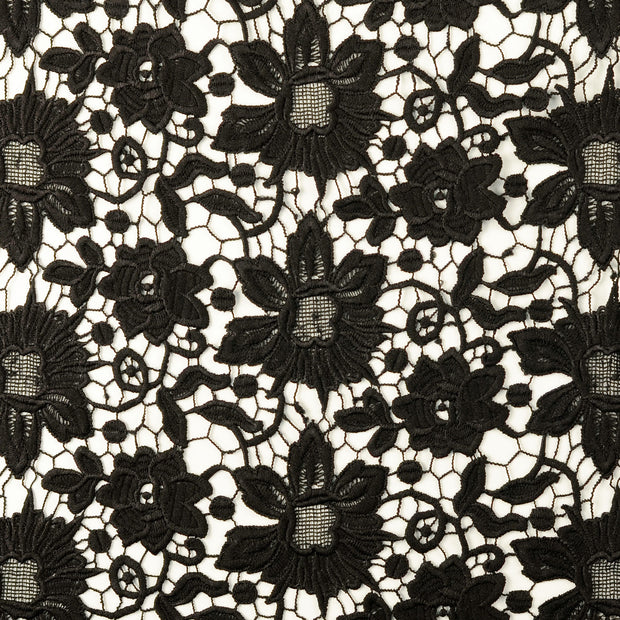 Lace fabric Flowers Black