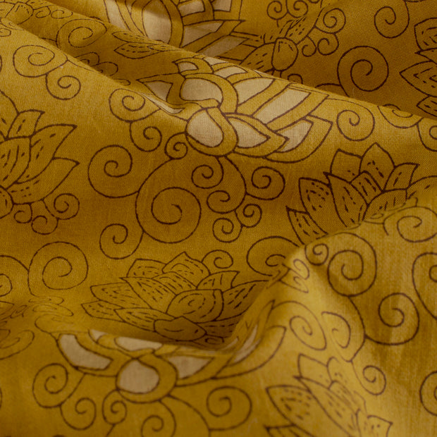 Voile fabric Abstract Oker