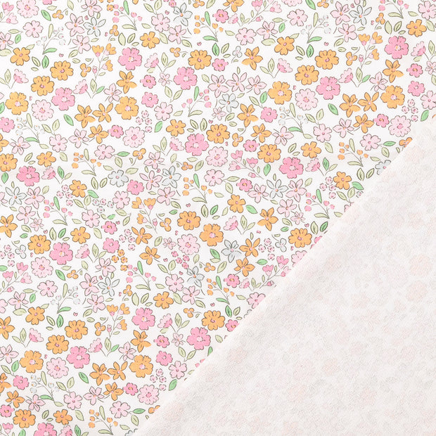 French Terry fabric Orange digital printed 