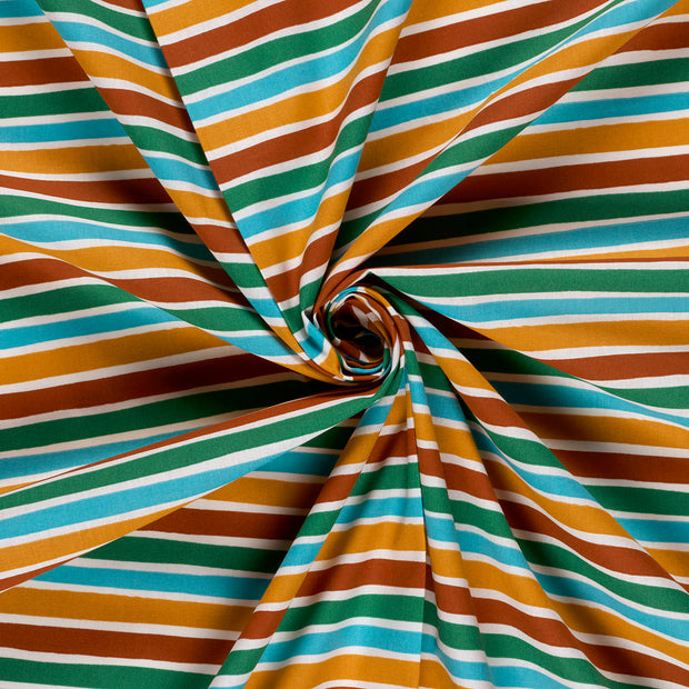 Cotton Poplin fabric Off White printed 