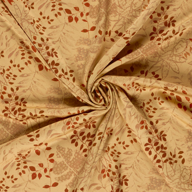 Viscose Satin fabric Camel digital printed 