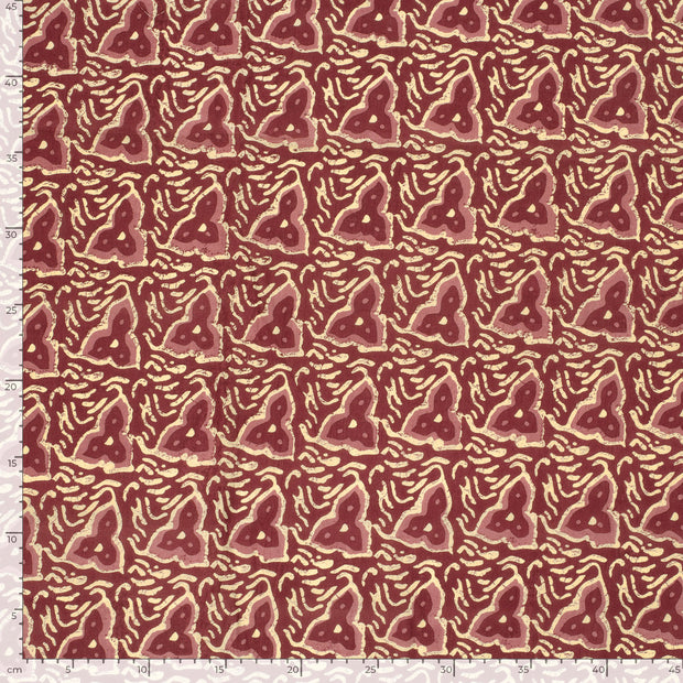 Voile fabric Abstract Red