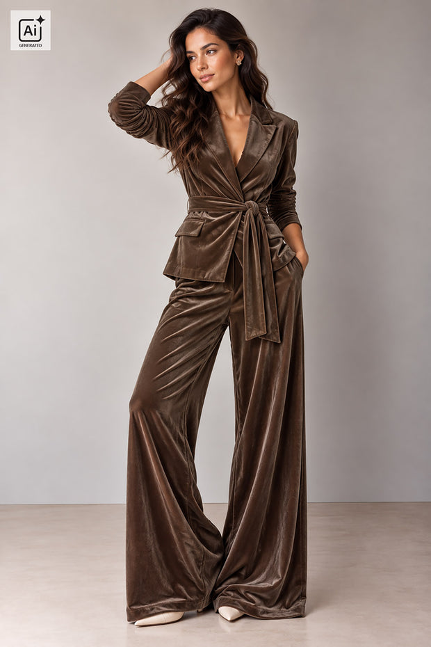 Supersoft Velvet fabric Unicolour Brown