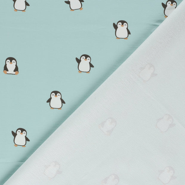 French Terry fabric Penguins printed 