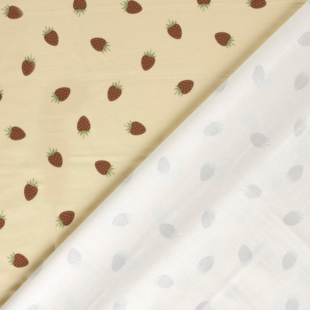 Jersey fabric Strawberries printed 